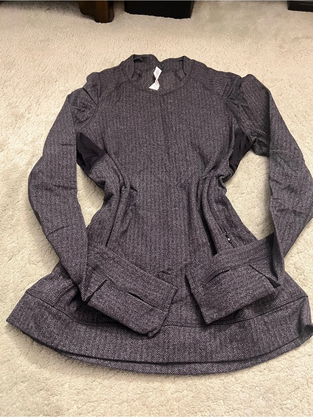 lululemon athletica Think Fast Long-Sleeve Heathered Pullover Dress in Dark Gray